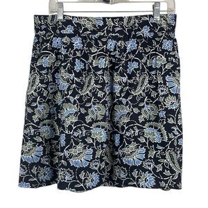 LOFT Linen Blend Floral Printed Skirt M